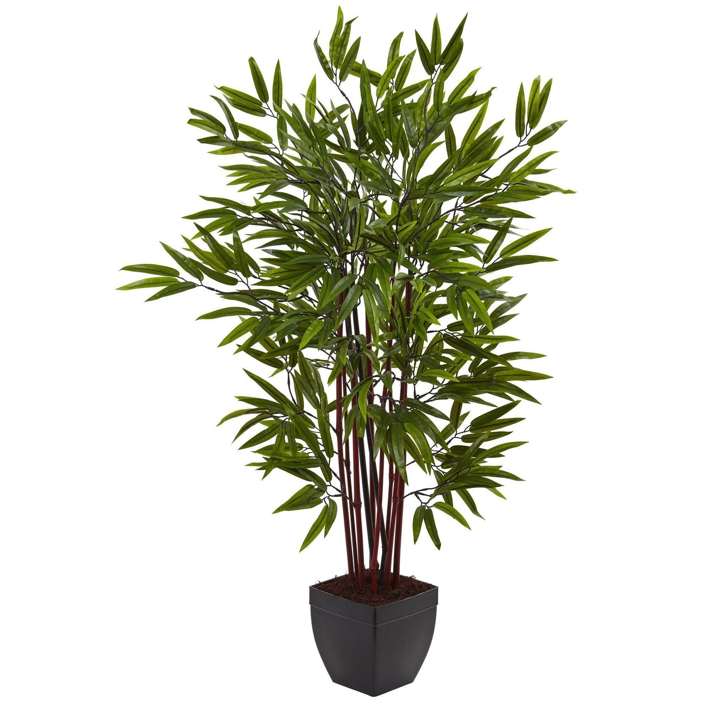 4’ Bamboo Silk Tree w/Planter by Nearly Natural