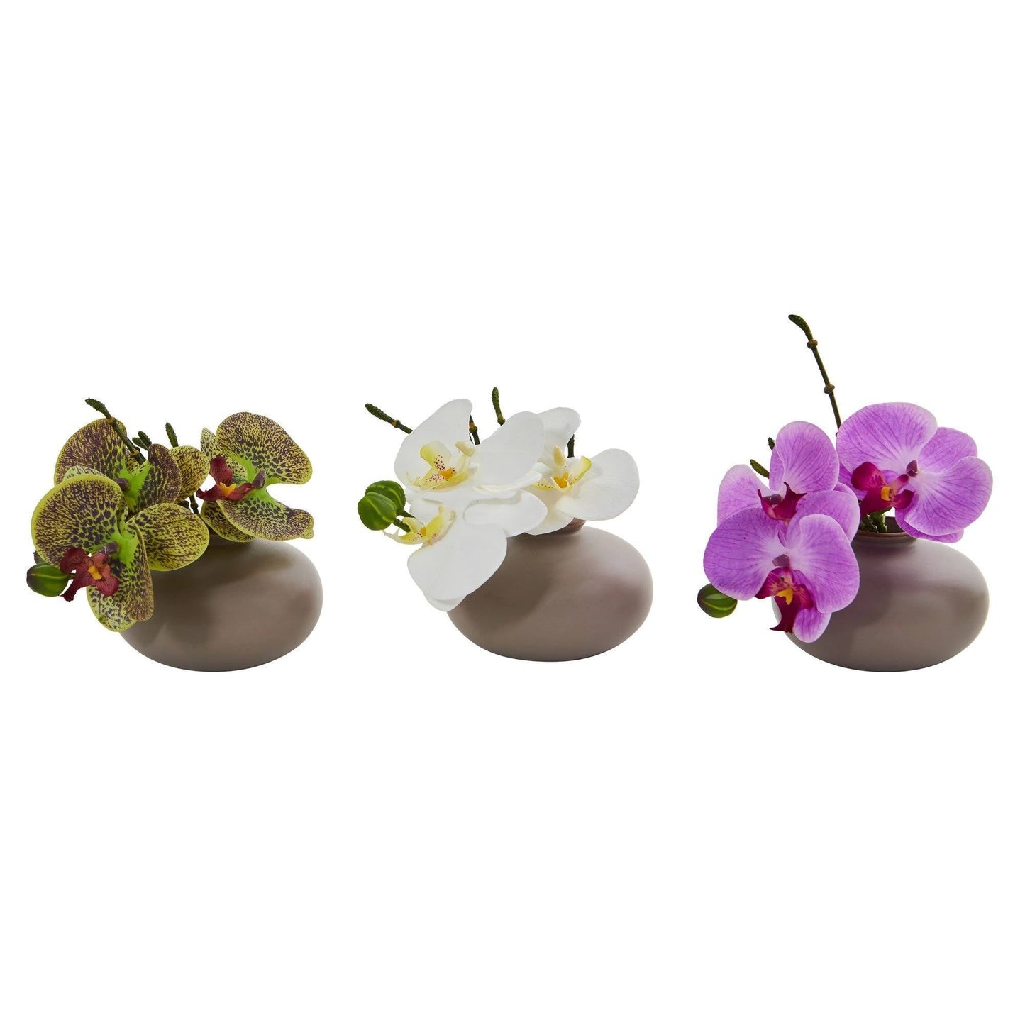 7” Phalaenopsis Orchid Artificial Arrangement (Set of 3) by Nearly Natural