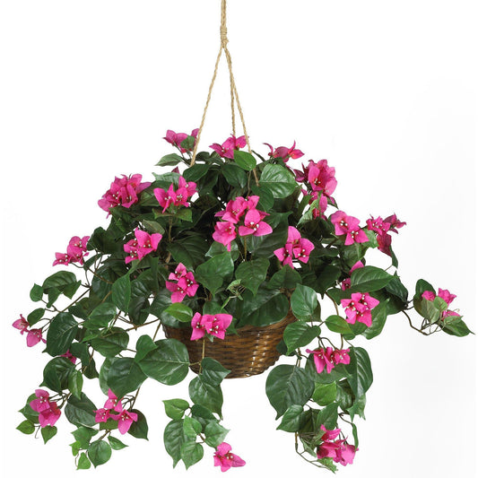 Bougainvillea Hanging Basket Silk Plant by Nearly Natural