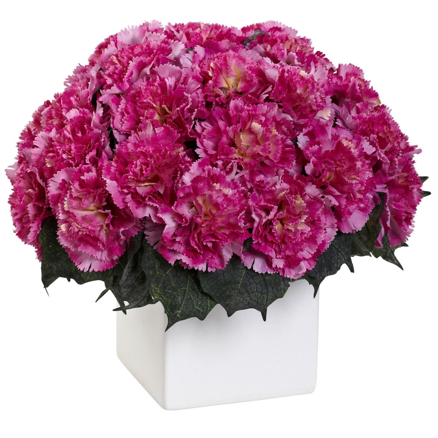 Carnation Arrangement w/Vase by Nearly Natural