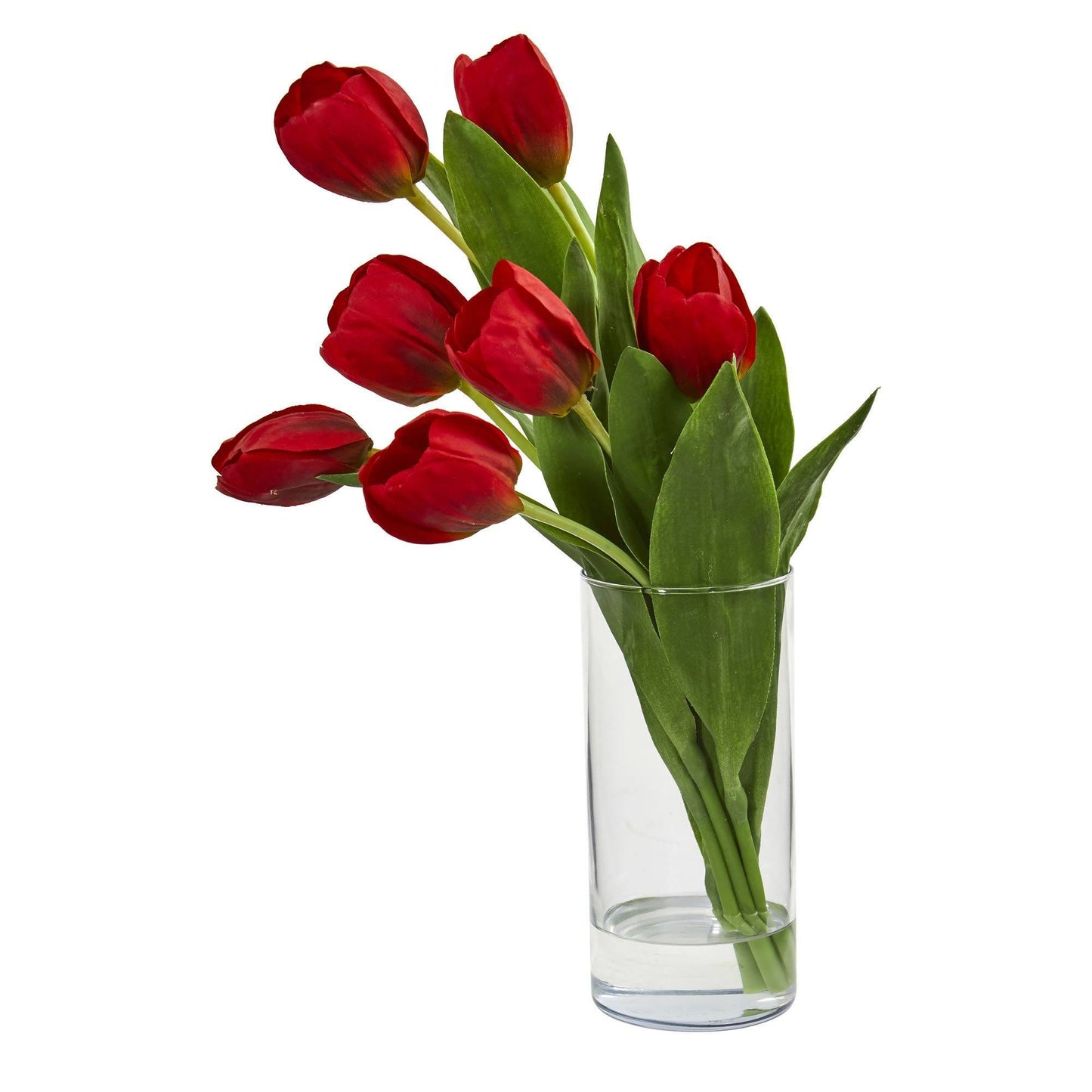 Tulip Artificial Arrangement in Cylinder Vase by Nearly Natural