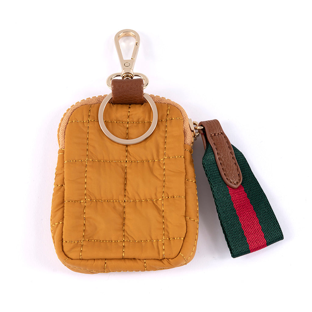 Shiraleah Ezra Quilted Nylon Clip-On Pouch, Honey by Shiraleah