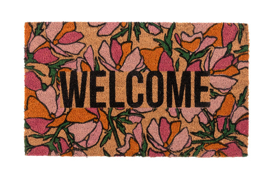 Shiraleah "Welcome" Floral Doormat, Multi by Shiraleah