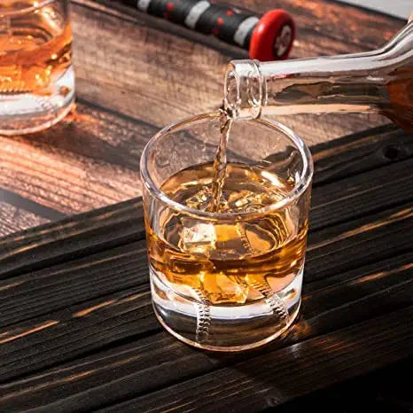 Baseball Whiskey Glass - 12oz Single Whiskey Glass - by The Wine Savant