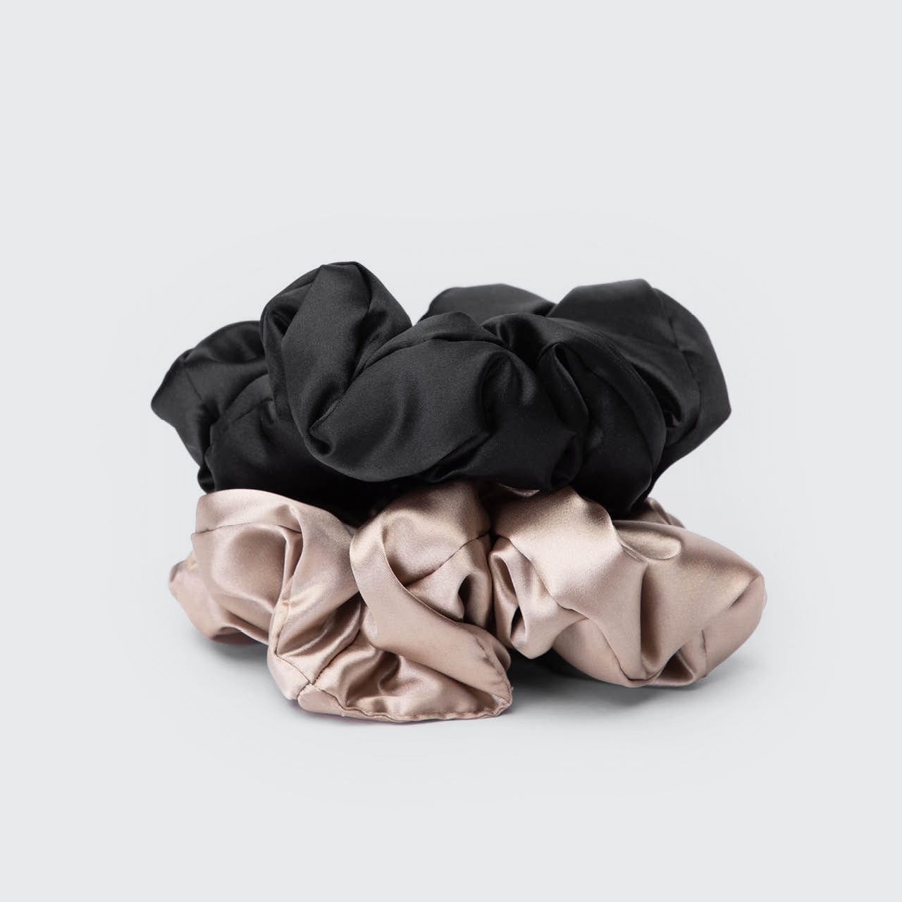 Satin Sleep Pillow Scrunchies - Black/Gold by KITSCH