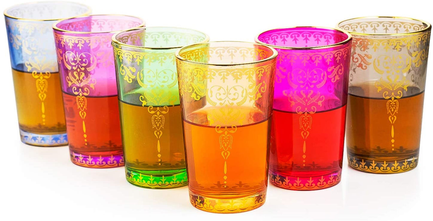 Moroccan Glasses Artisan Hand-Made 6 oz (Set of 6) - by The Wine Savant