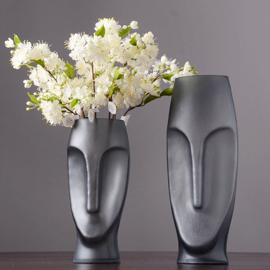 European Creative Modern Face Glass Vase by Blak Hom