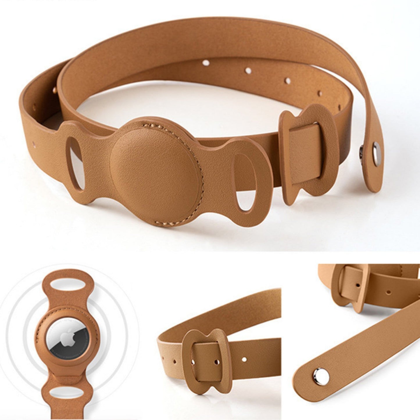 AirTag Leather Collar - Style D by GROOMY