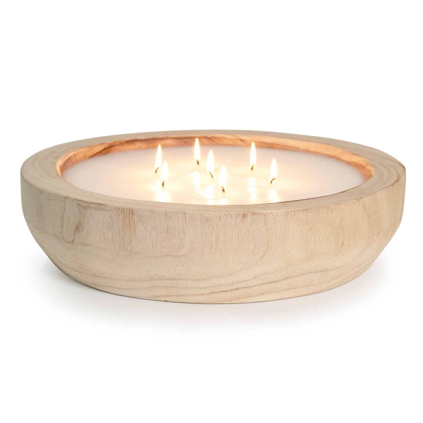 Paulownia Wood Round Candle by Andaluca Home