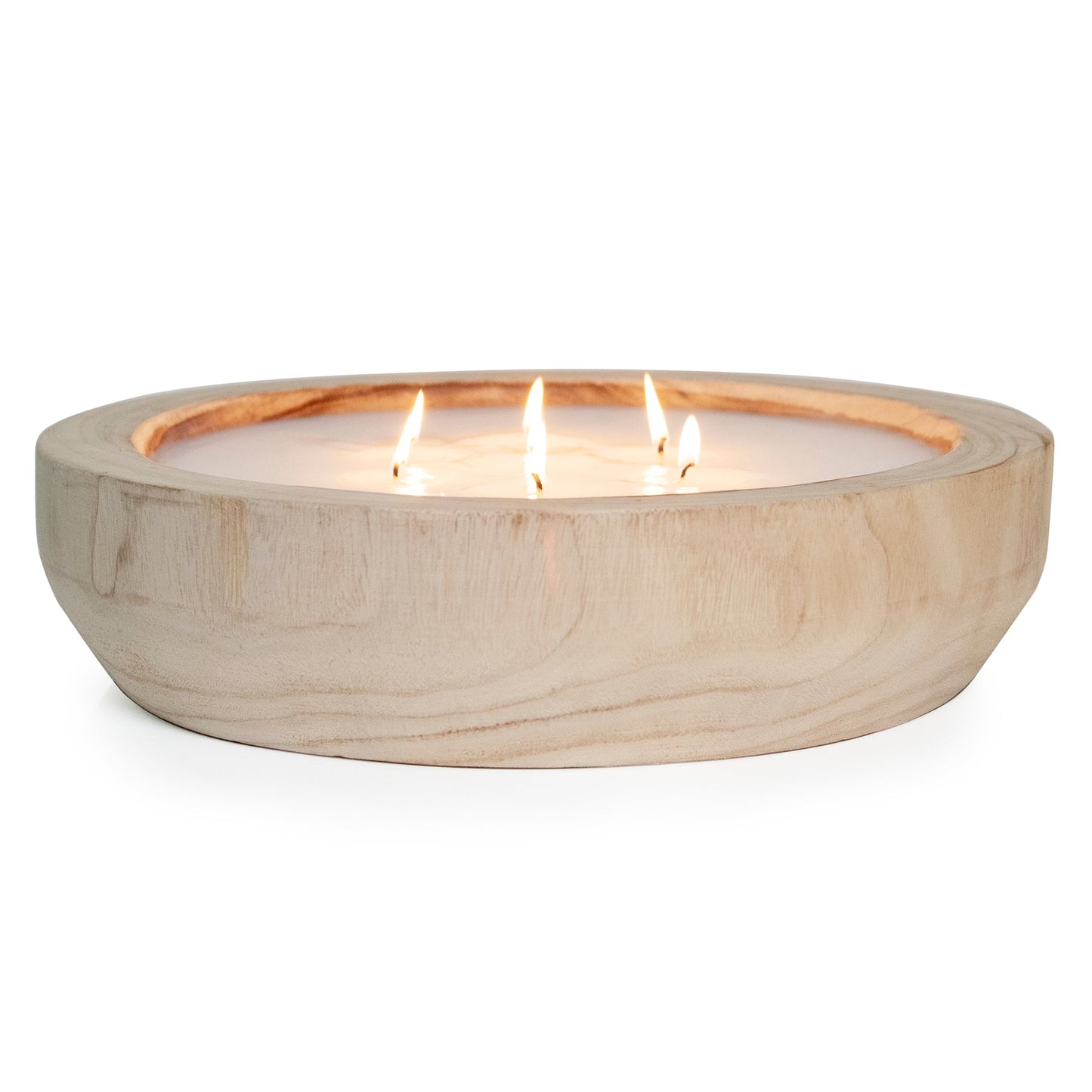 Paulownia Wood Round Candle by Andaluca Home