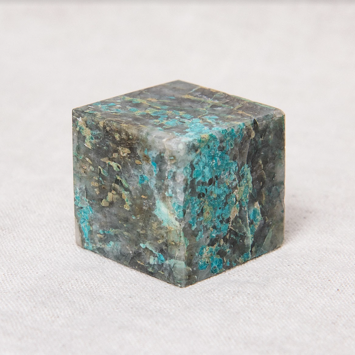 Chrysocolla Cube by Tiny Rituals