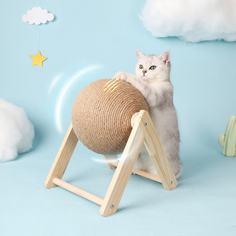 Cat Scratcher - Ball w/ Wood Frame by GROOMY