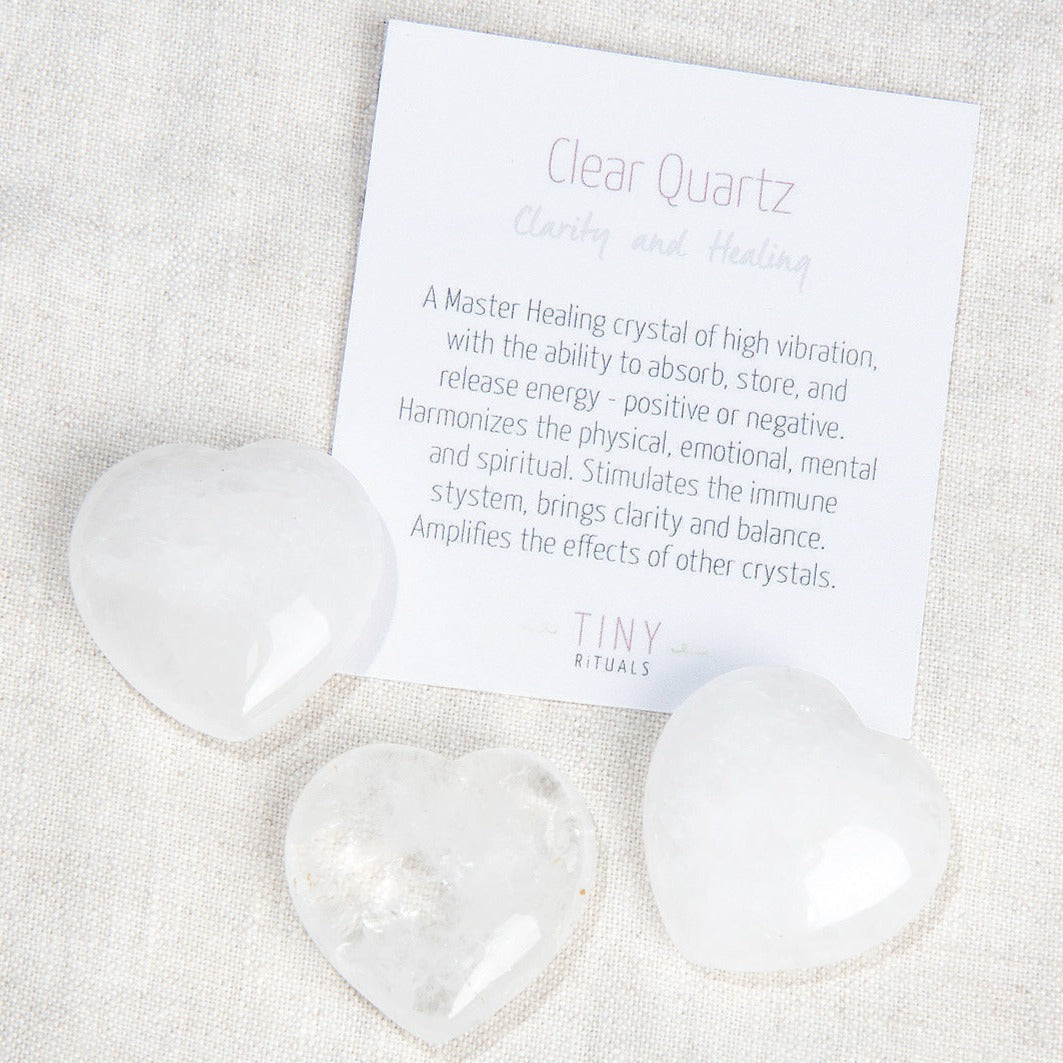 Clear Quartz Mini Heart Set by Tiny Rituals