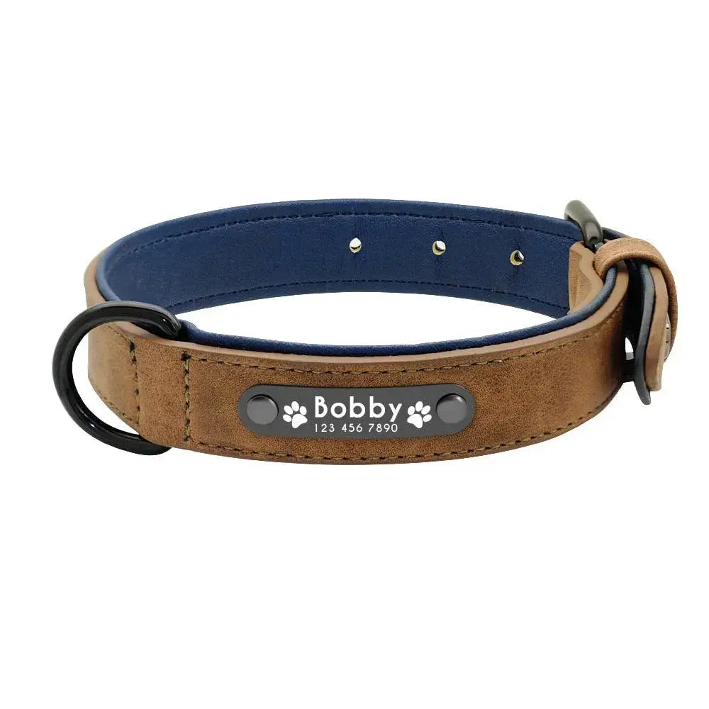 Stylish Dog Leather Collar - Engrave Your Pet's ID by GROOMY
