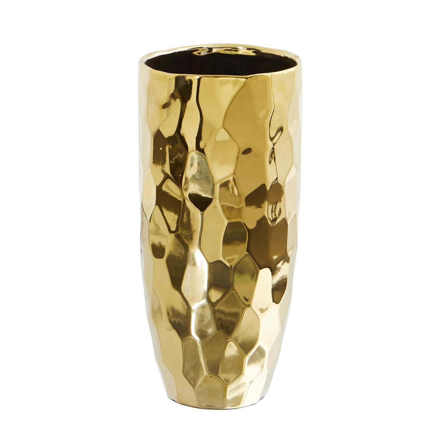 10” Designer Gold Cylinder Vase by Nearly Natural