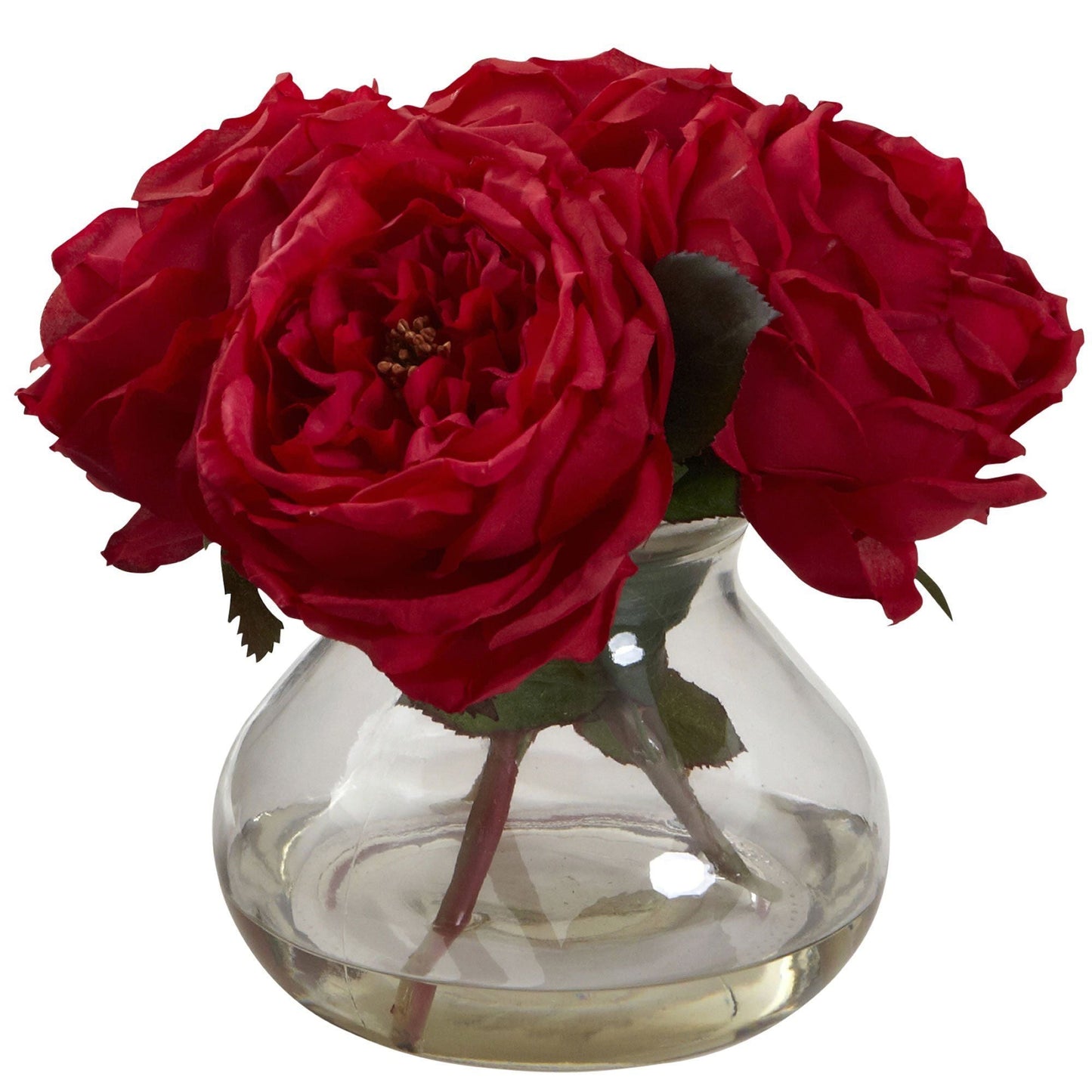 Fancy Rose w/Vase by Nearly Natural