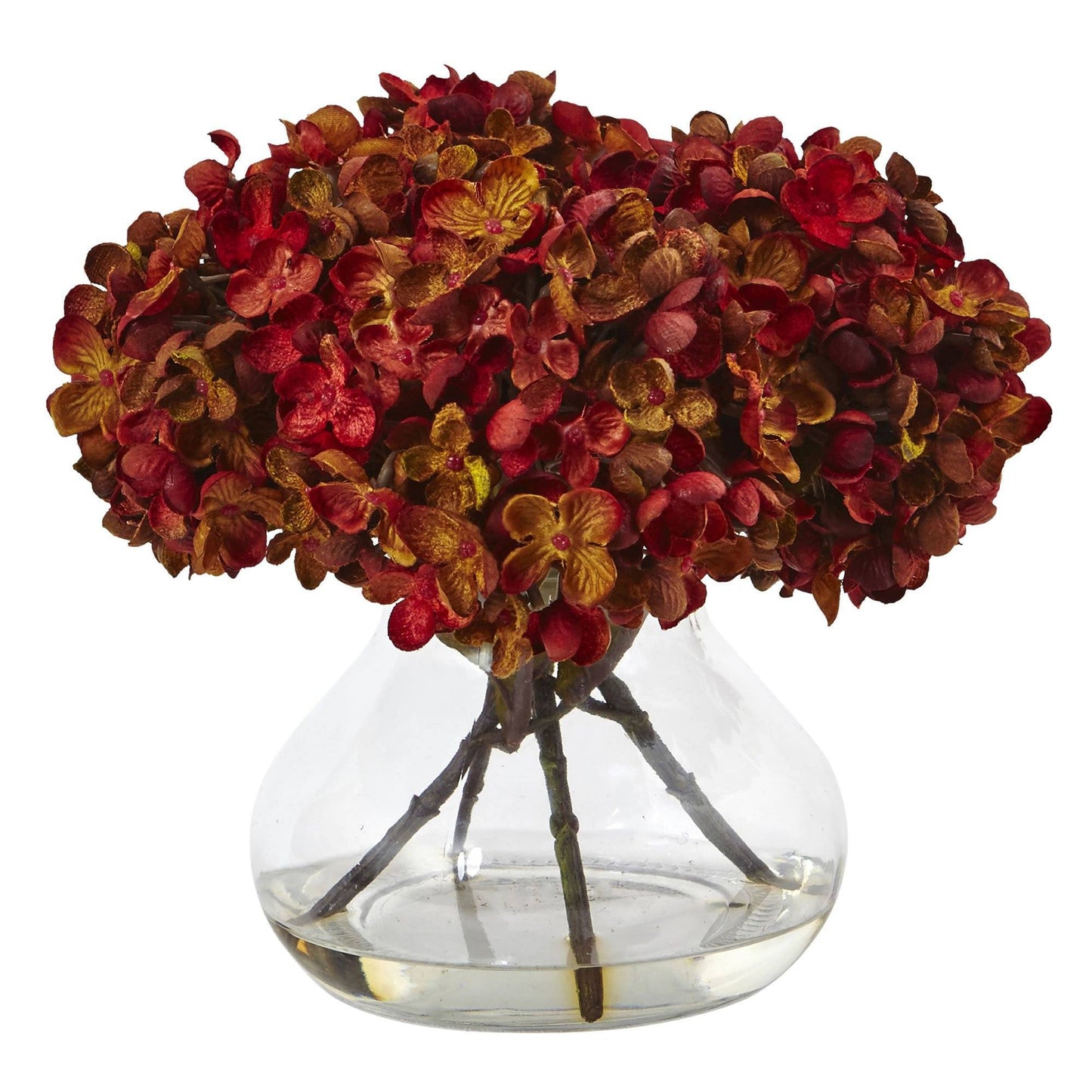 Hydrangea with Vase Silk Flower Arrangement by Nearly Natural