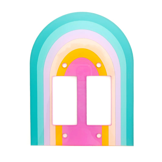 Rainbow double switch plate by Kailo Chic