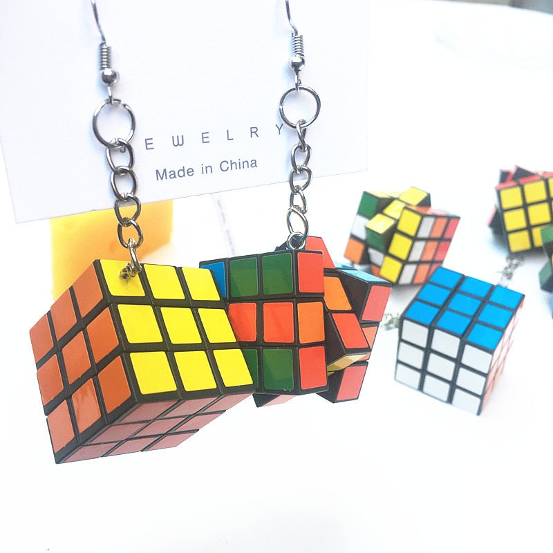 Rubix Cube Earrings by White Market