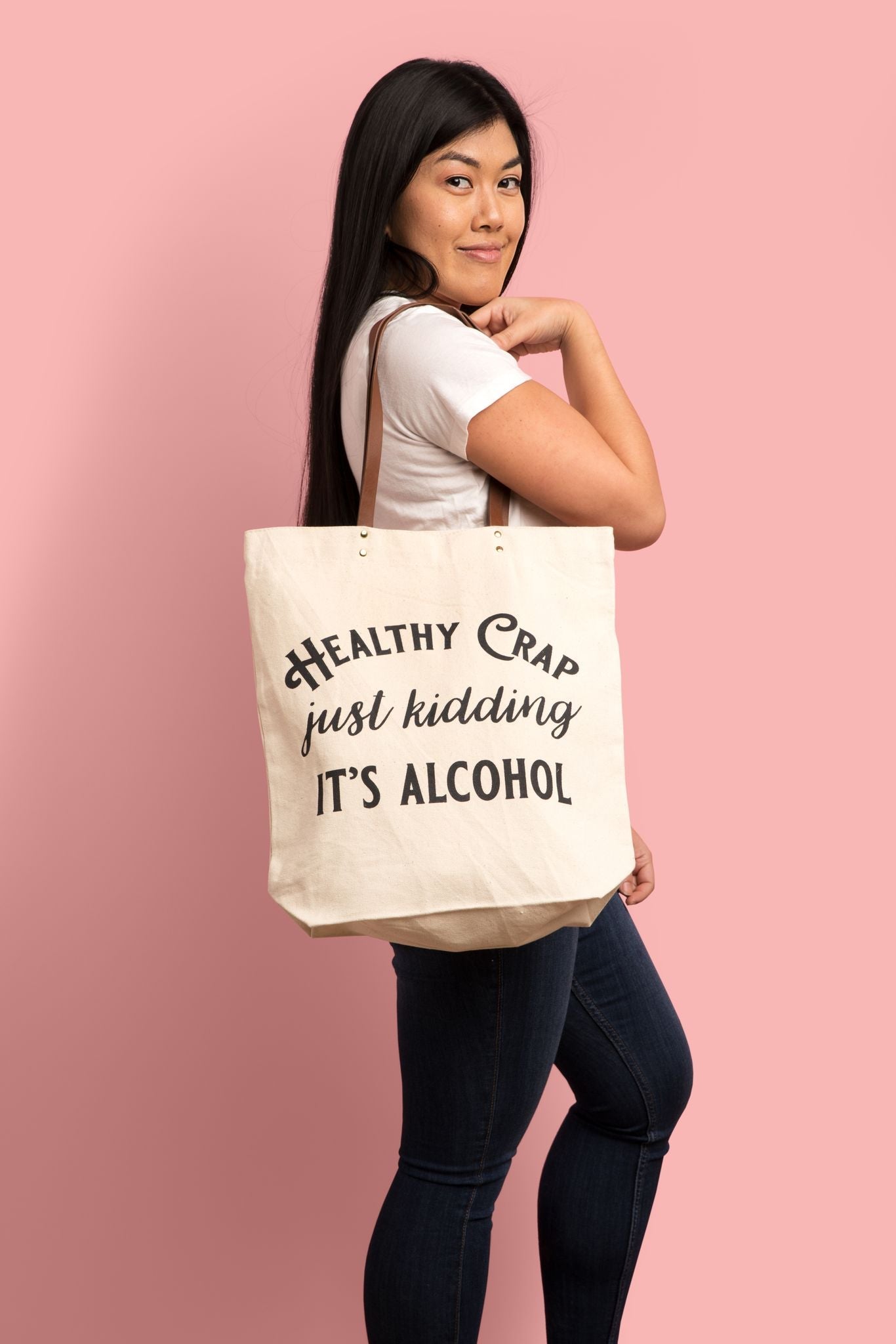 Healthy Crap Tote Bag by Fun Club